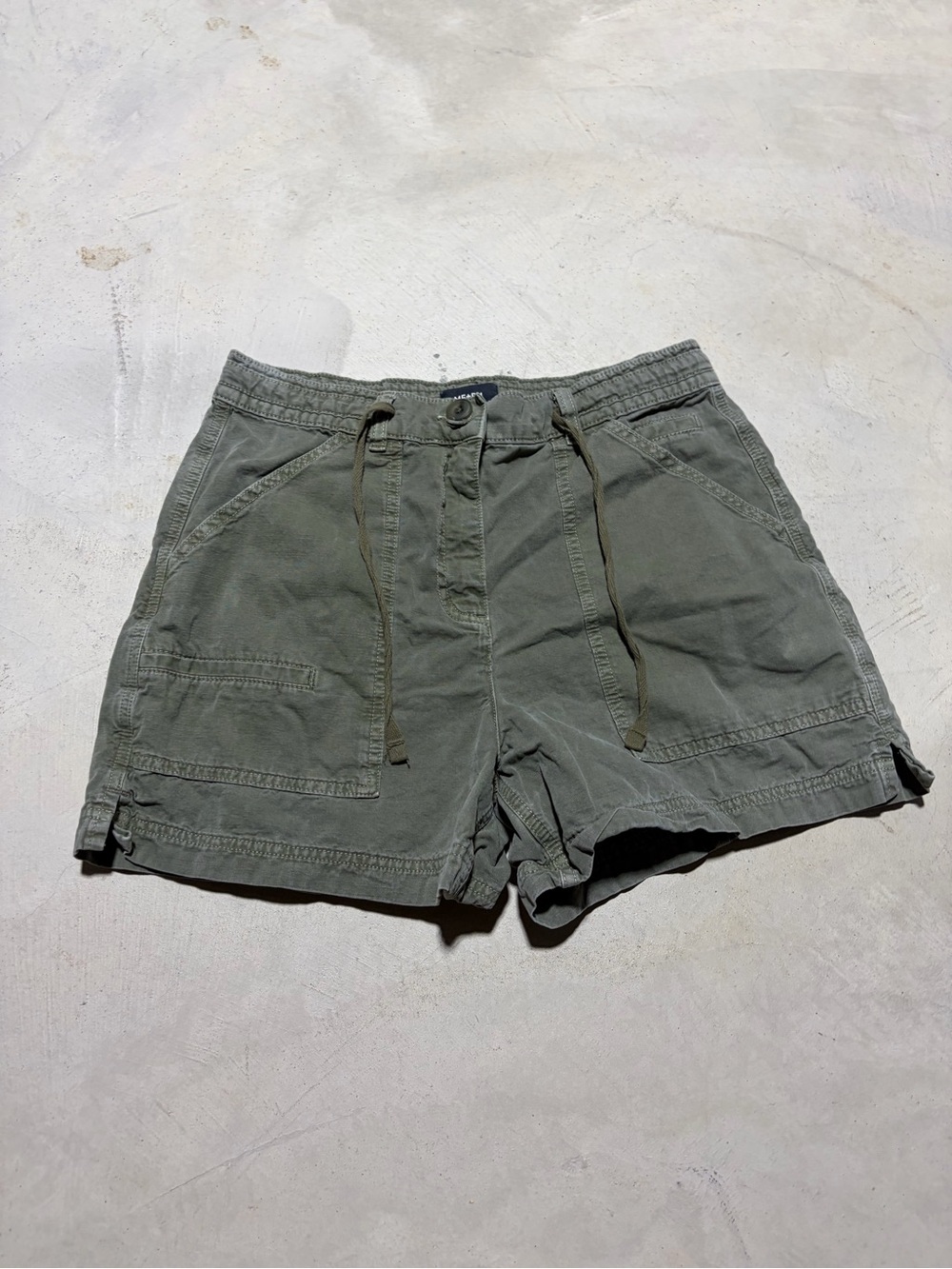 Me + em Olive Green Drawstring Utility Shorts 8